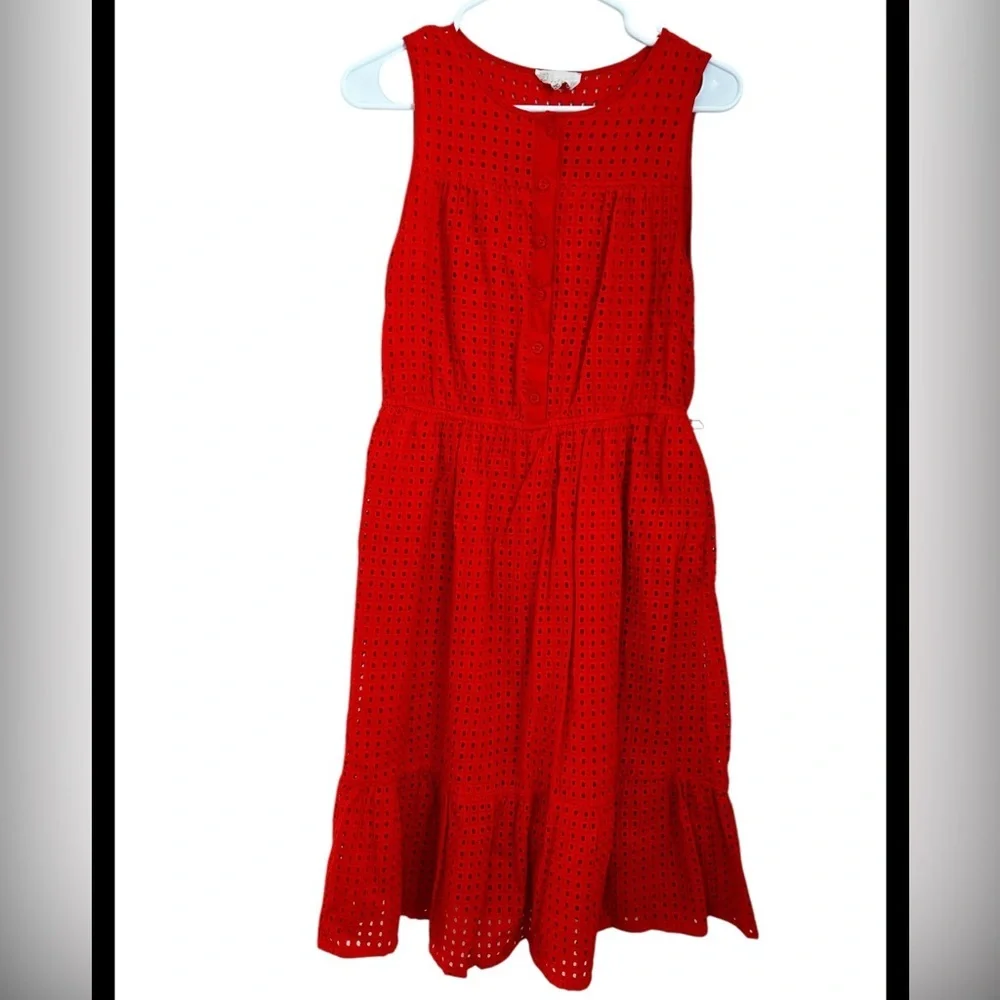 Melloday orange Eyelet Ruffle Hem dress Nordstrom - Picture 6 of 13